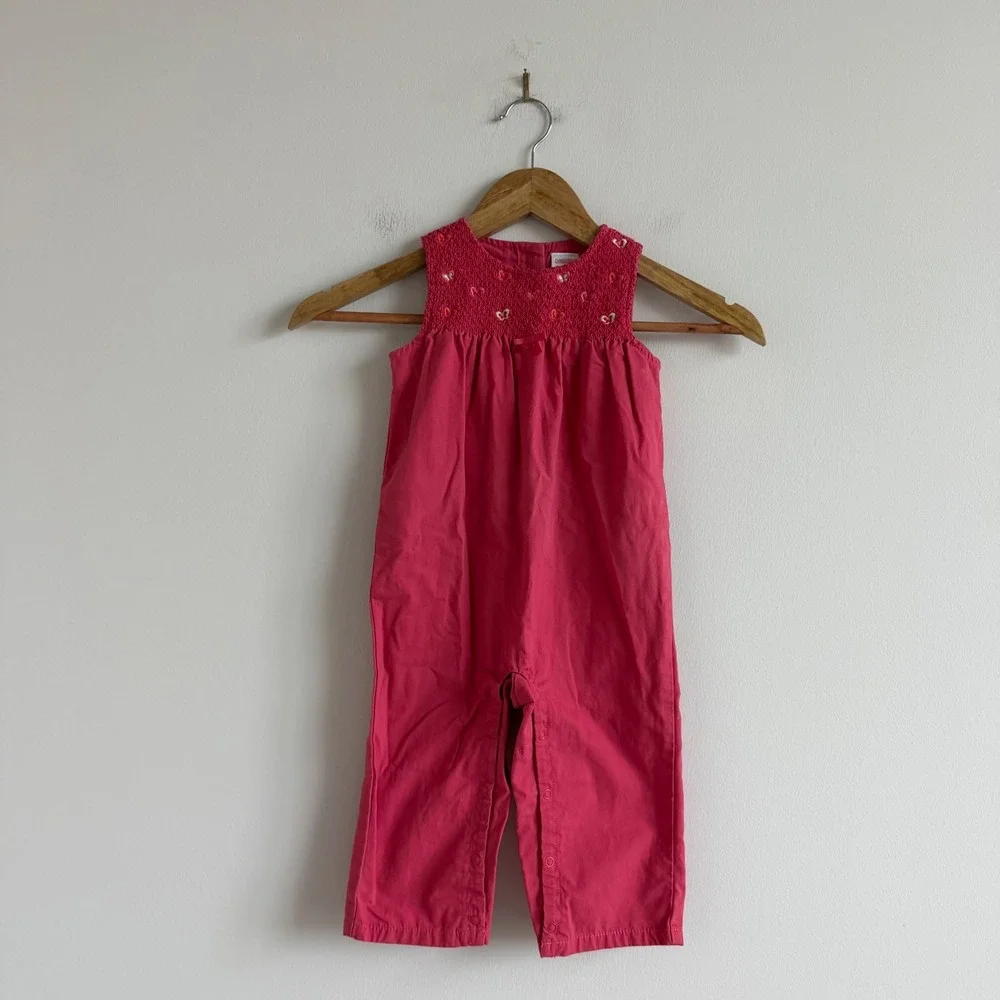 Vintage 90s Gymboree‎ Smocked Butterfly Romper Size 18-24 Months
